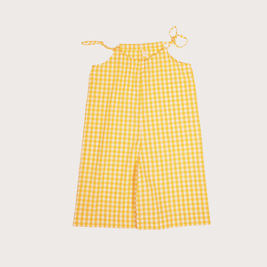 Cacane Yellow gingham wide jumpsuit