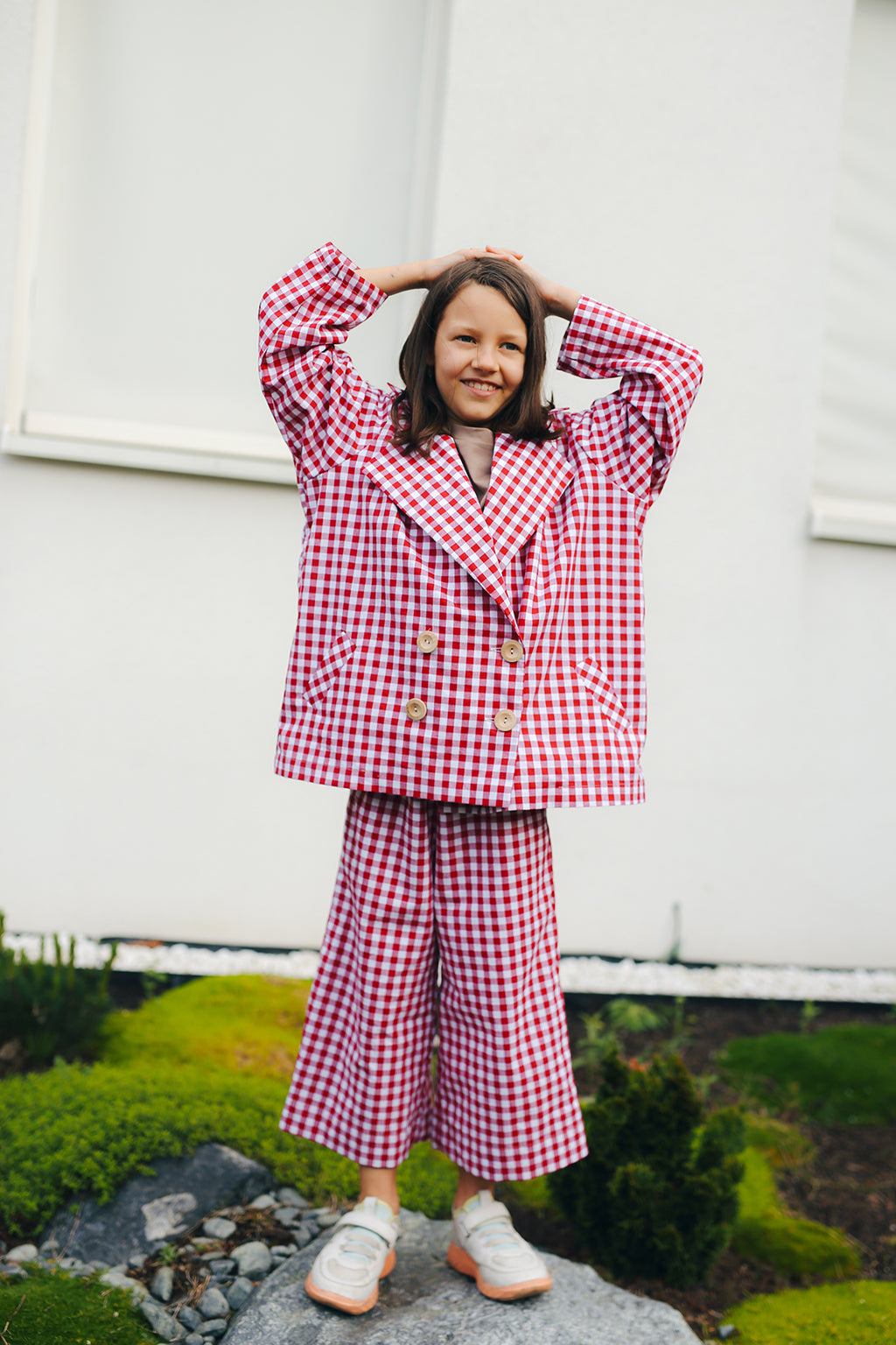 Cacane  Red gingham culottes