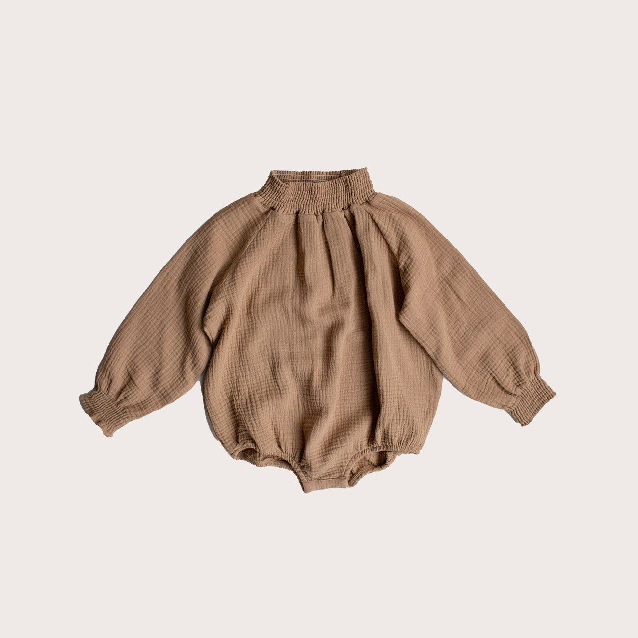The Simple Folk camel muslin bodysuit