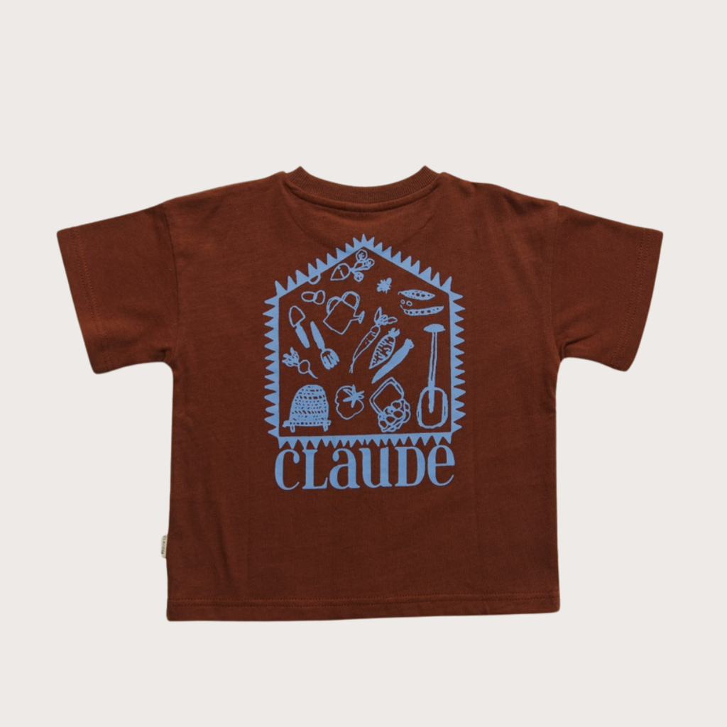 Claude & Co Mocha shed print tee