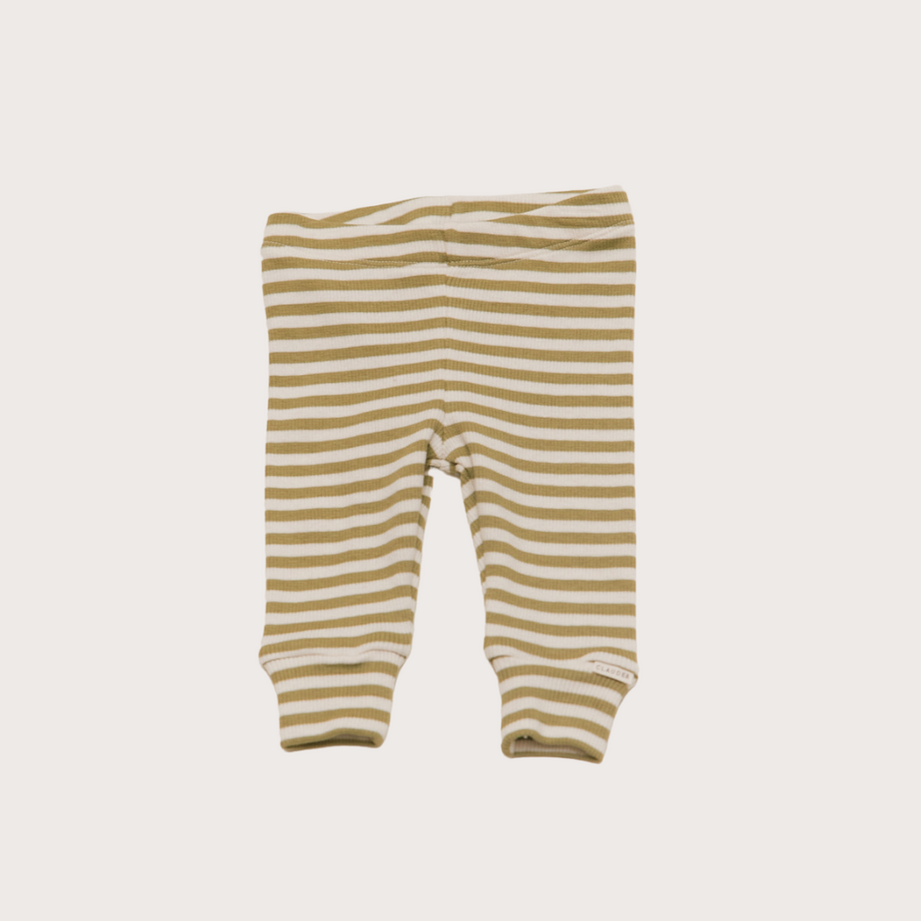 Claude & Co Green stripe ribbed leggings