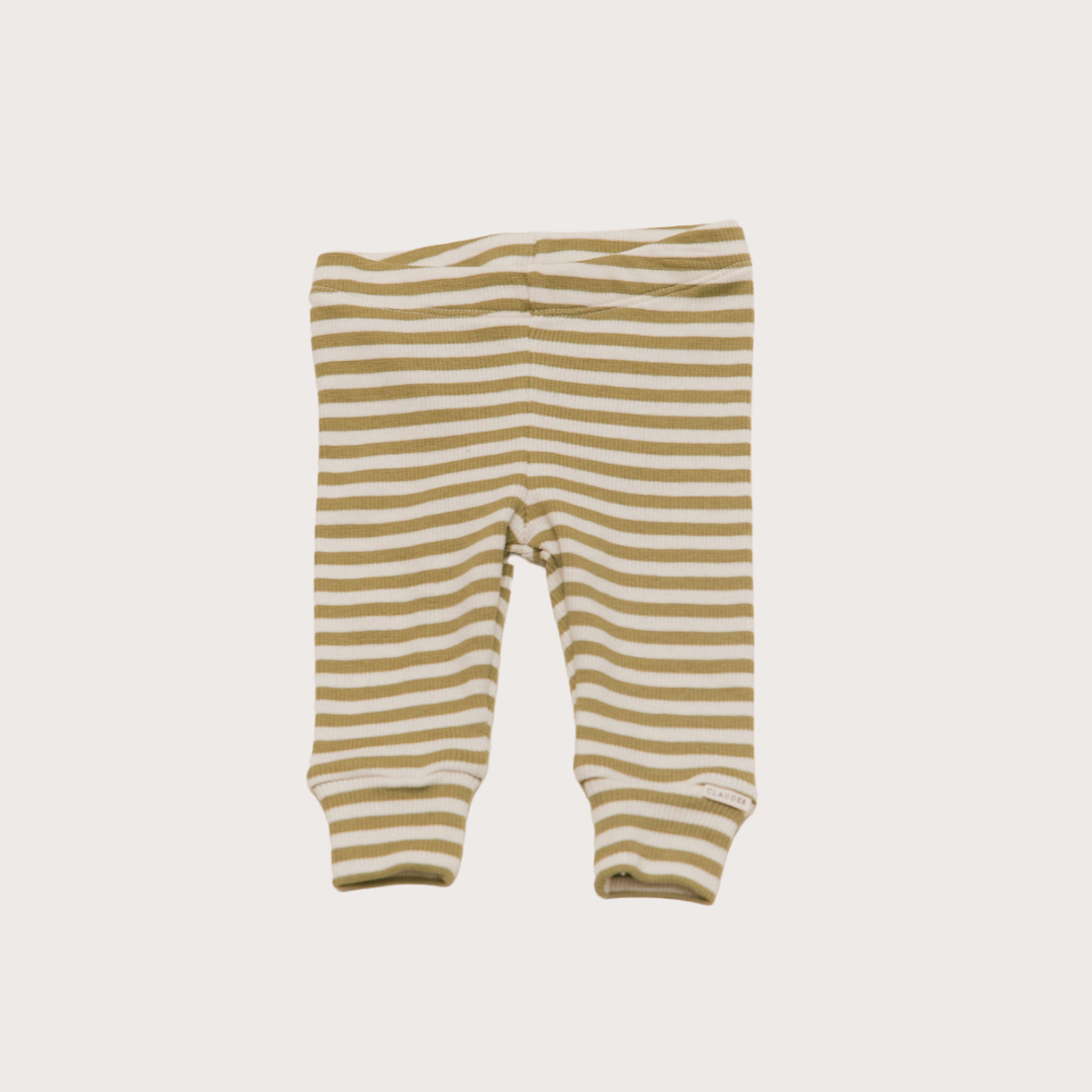 Claude & Co Green stripe ribbed leggings