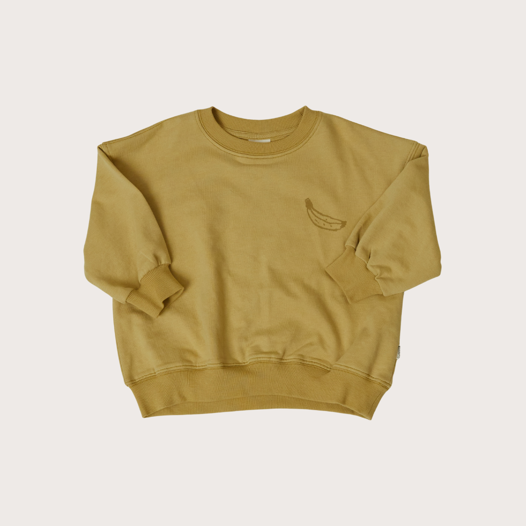 Claude & Co Mustard yellow banana print sweatshirt