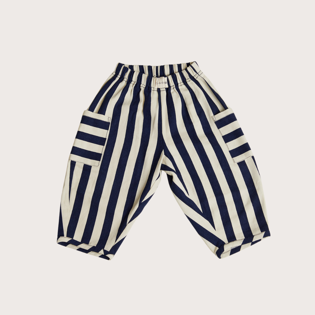 Claude & Co Navy striped wide leg trousers