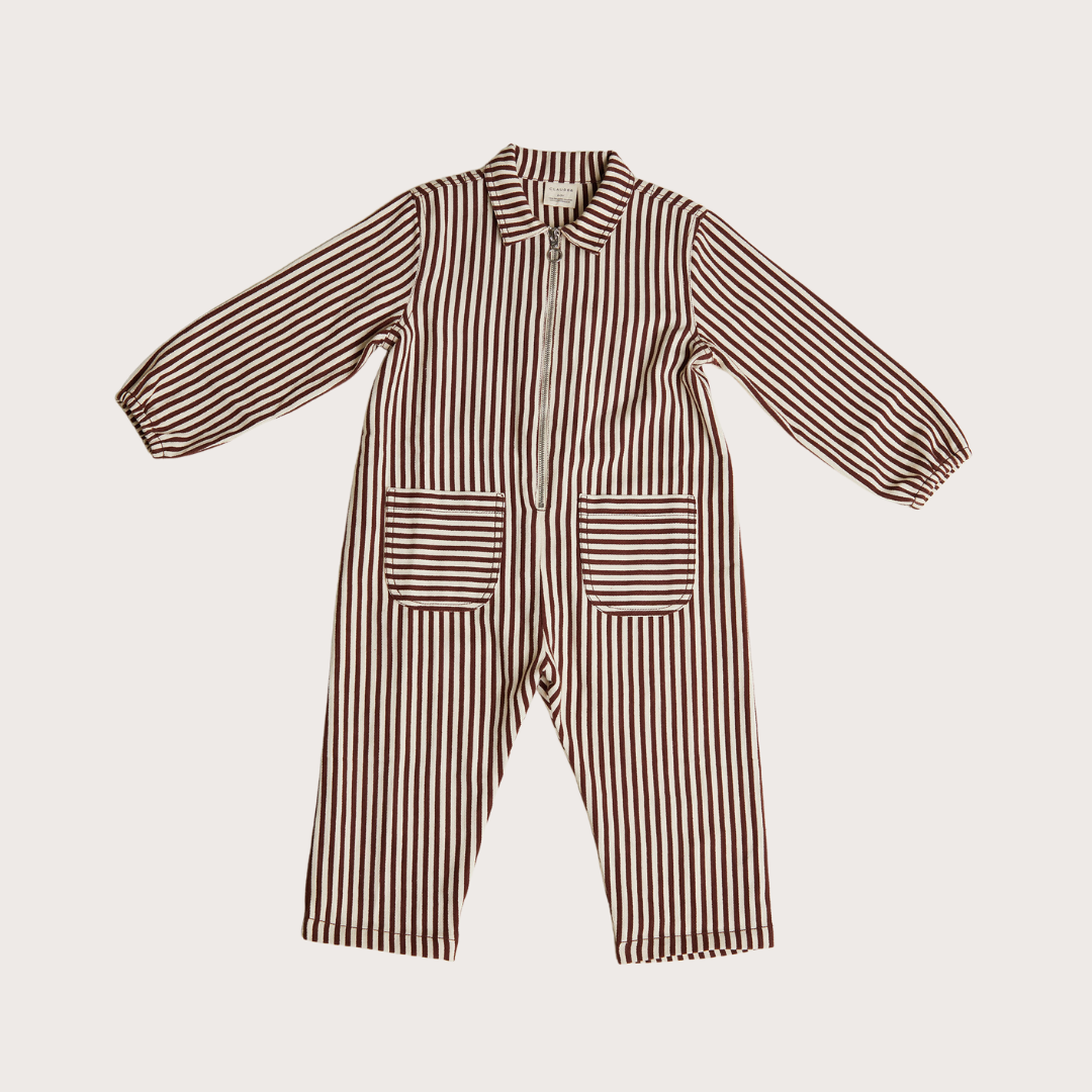 Claude & Co Maroon striped boilersuit