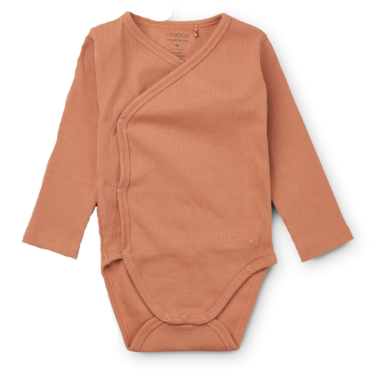 Teracotta wrap ribbed bodysuit