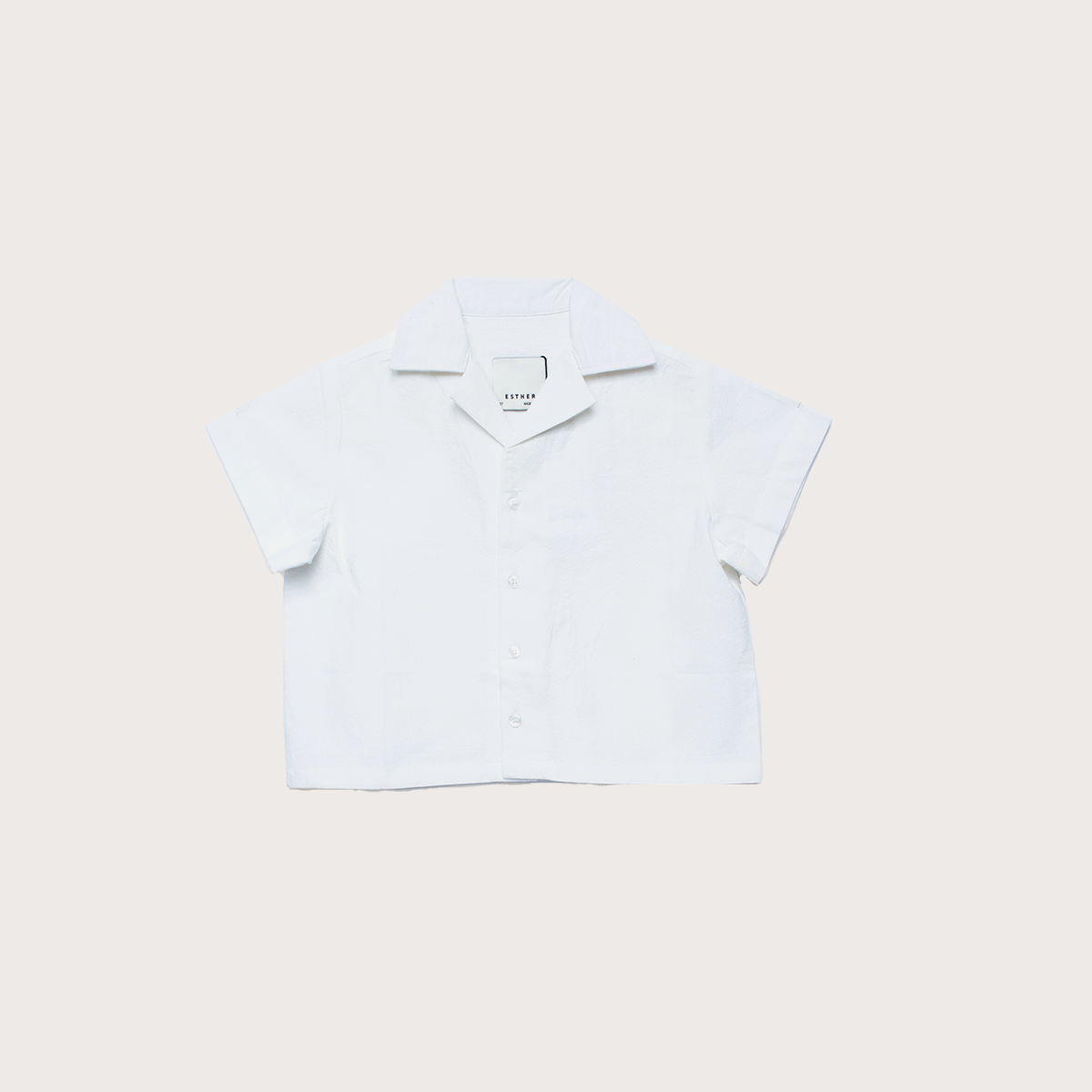 Esther Textured white cabana shirt