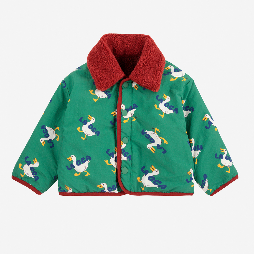 Green la oca print reversible coat