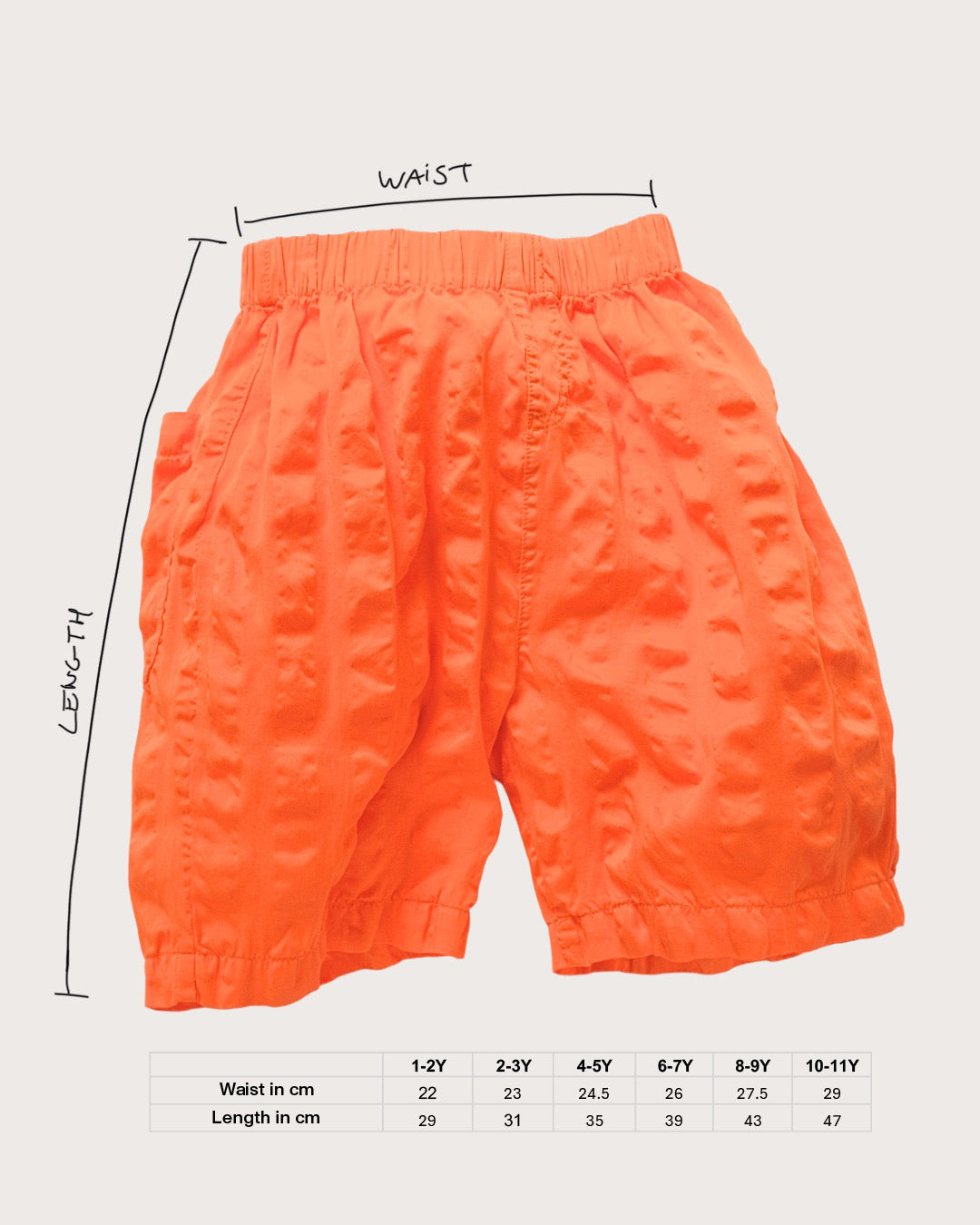 Brand New - Studio Koter Kit Orange Seersucker Long Shorts