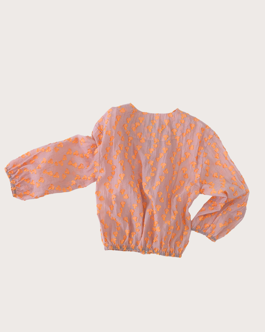 Flat lay of Koko sheer dot bomber jacket for stylish kids