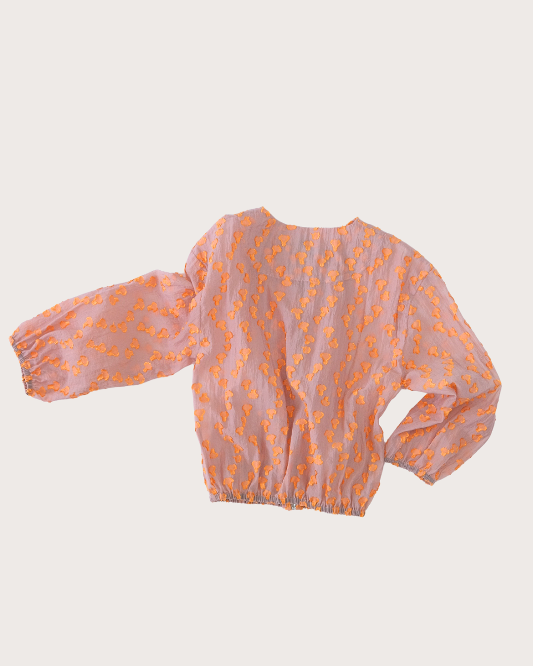 Flat lay of Koko sheer dot bomber jacket for stylish kids