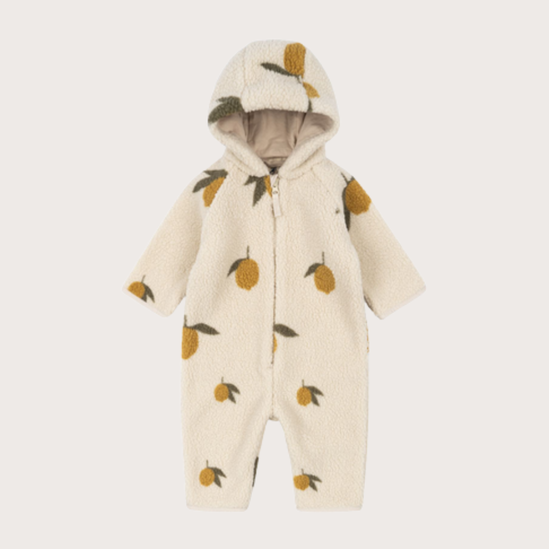 6-9m Konges Slojd Citron teddy pramsuit