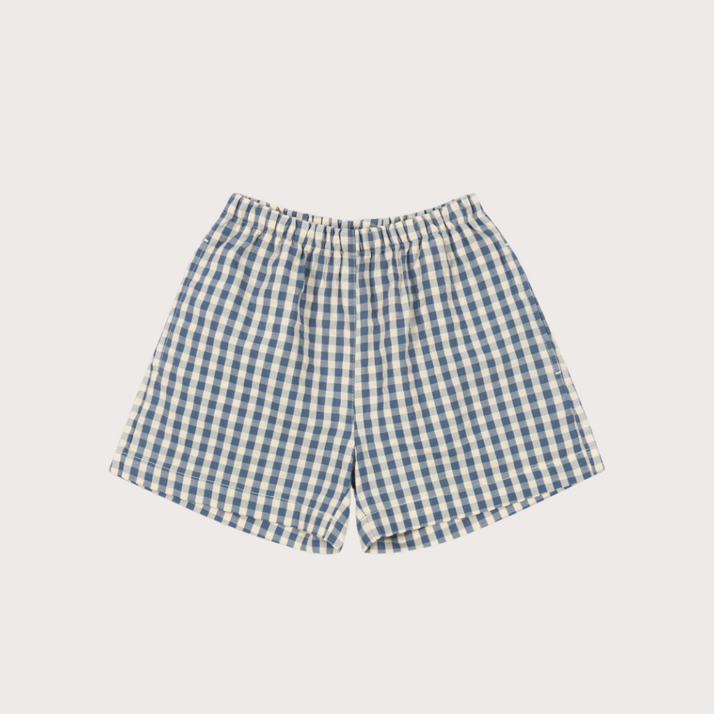 Konges Sløjd Navy gingham check shorts