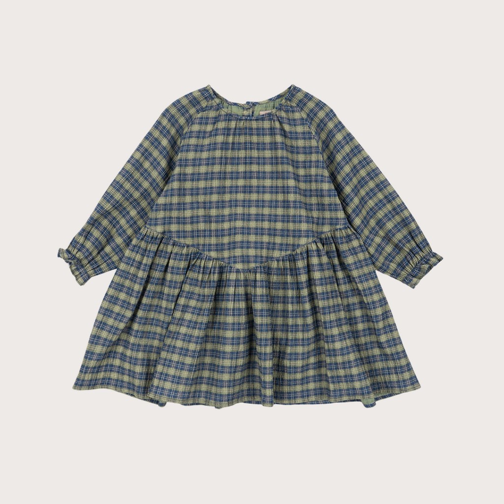 Konges Slojd Blue check seersucker dress