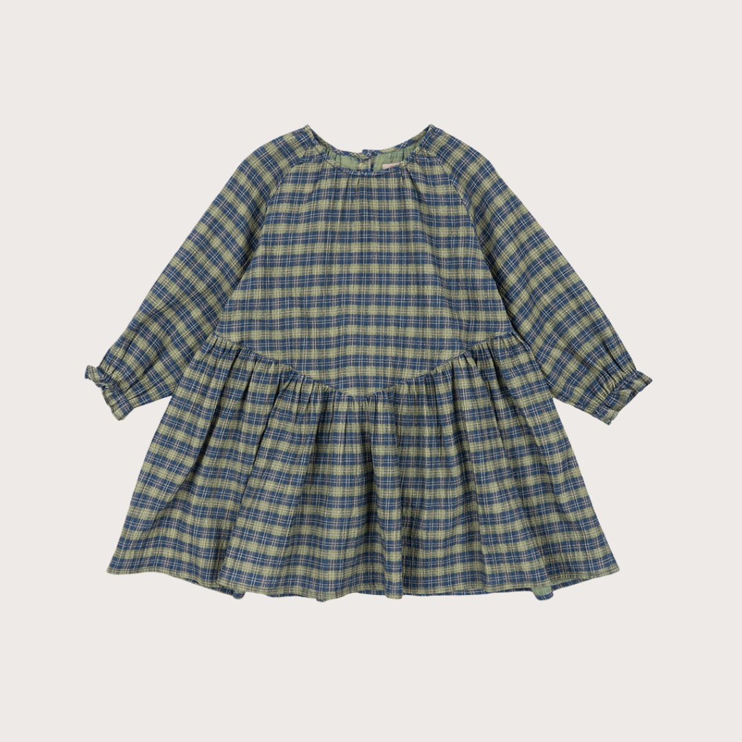Konges Slojd Blue check seersucker dress