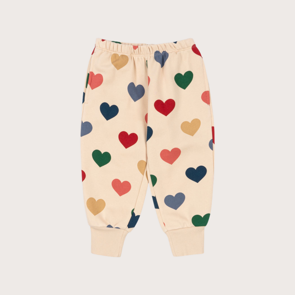 Pink heart print sweatpants