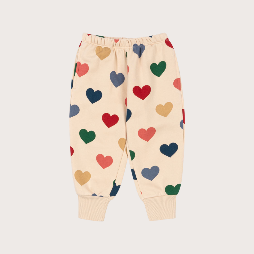 Pink heart print sweatpants