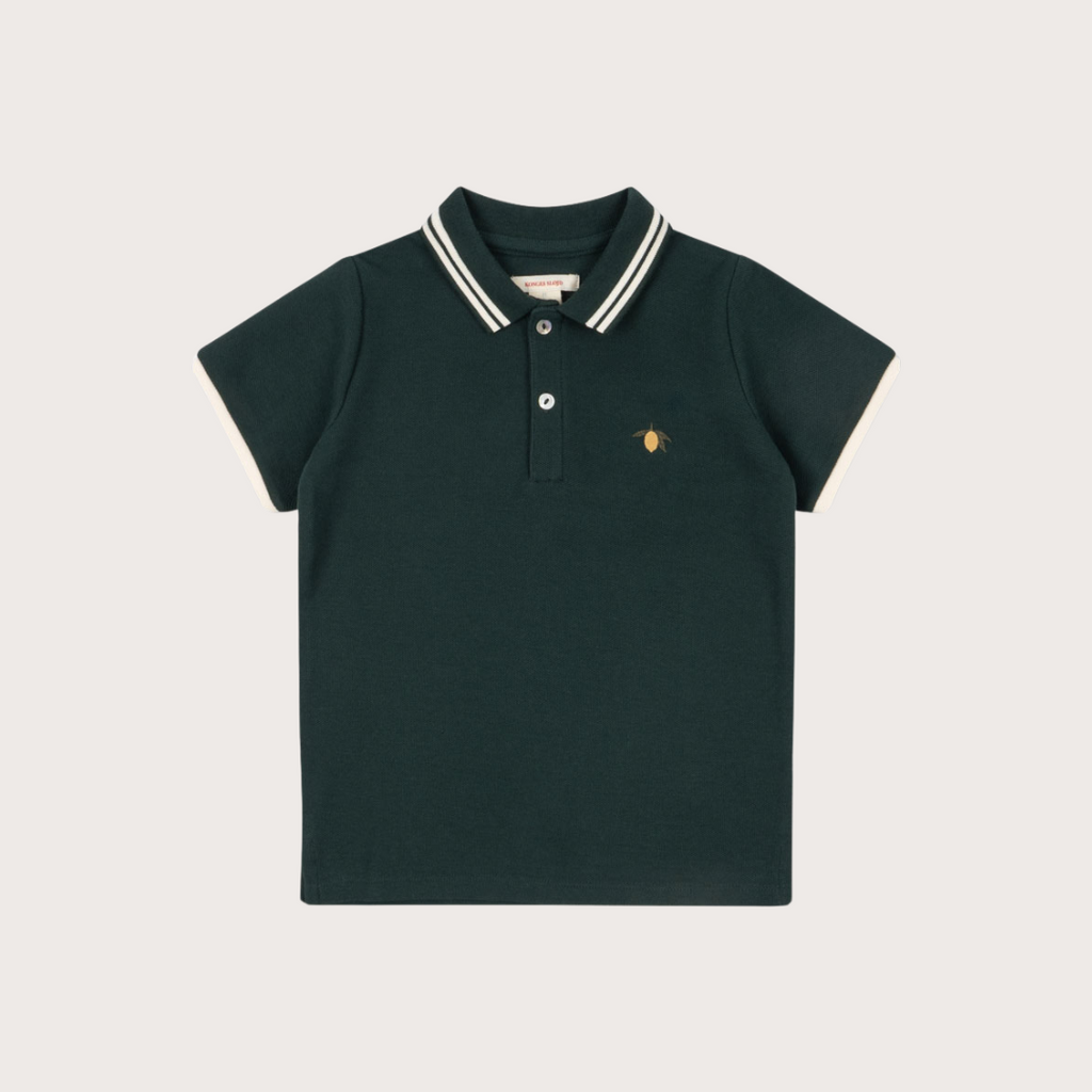 Konges Slojd Dark green cotton polo shirt