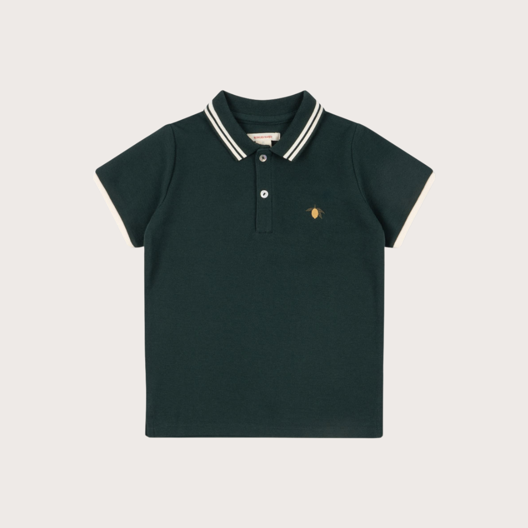 Konges Slojd Dark green cotton polo shirt