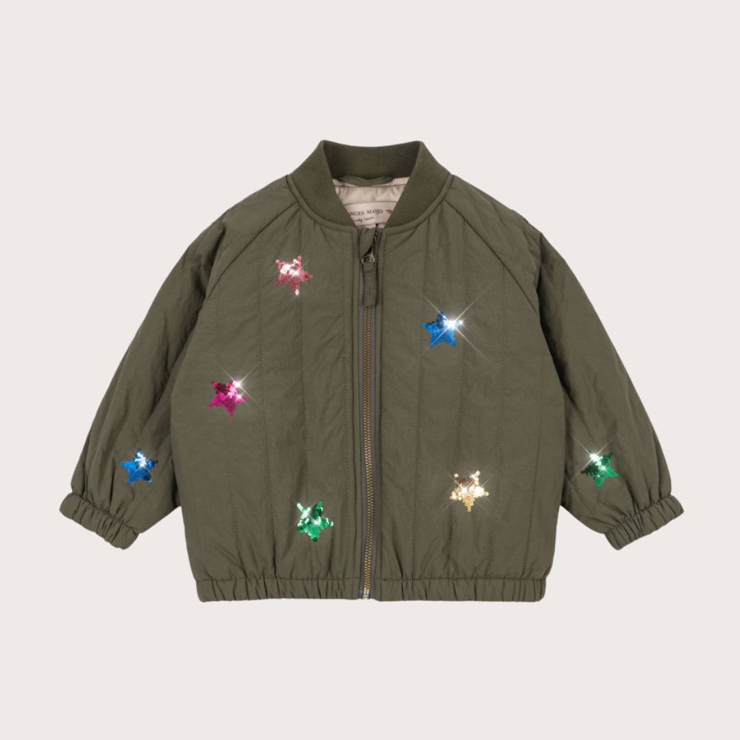 Konges Sløjd Khaki sequin stars bomber jacket
