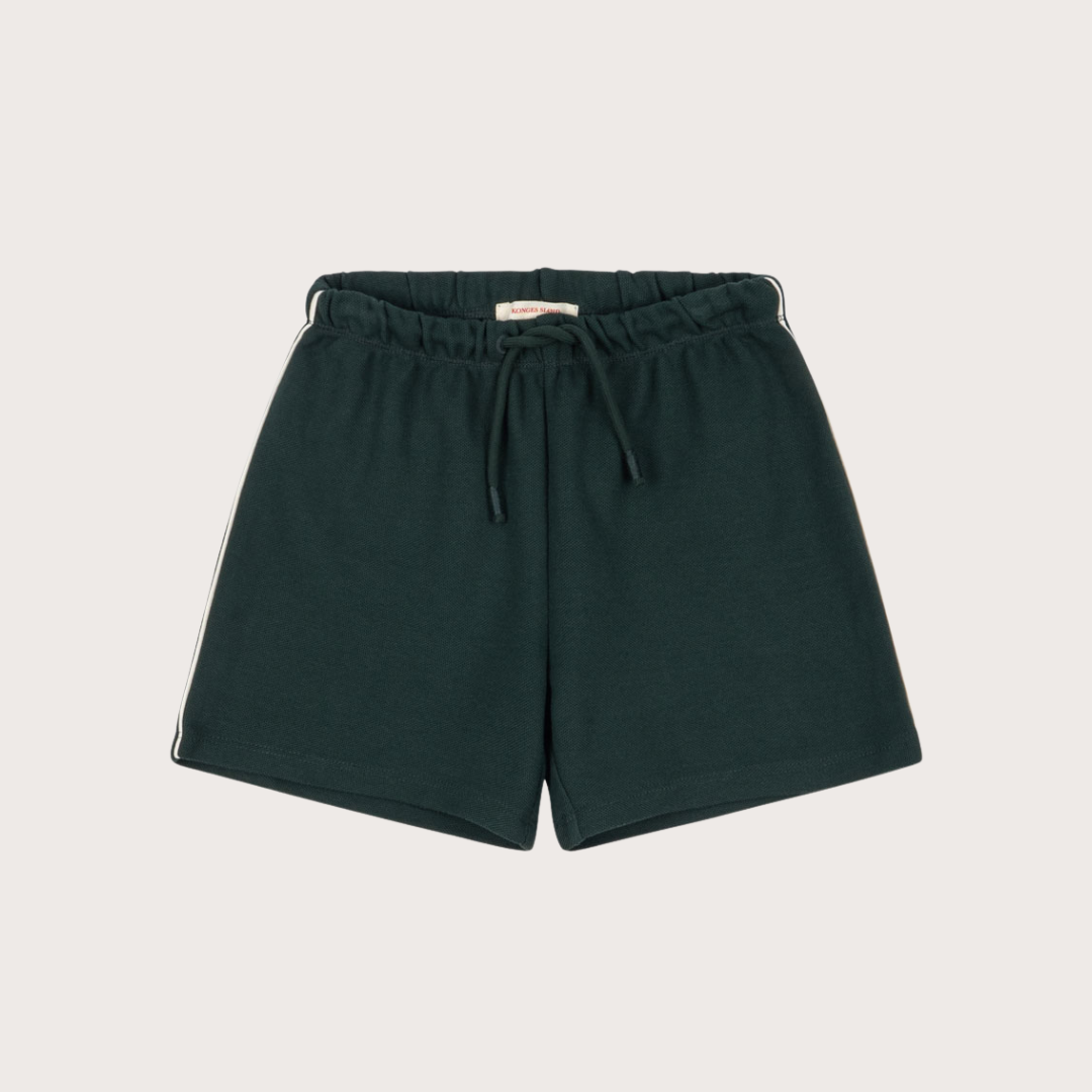 Dark green cotton drawstring shorts
