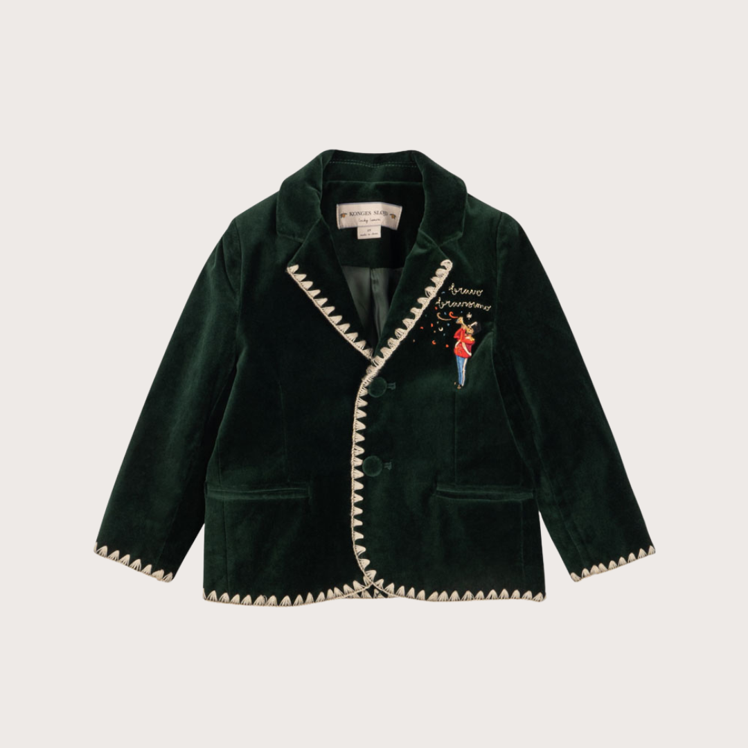 Green velvet rocky blazer