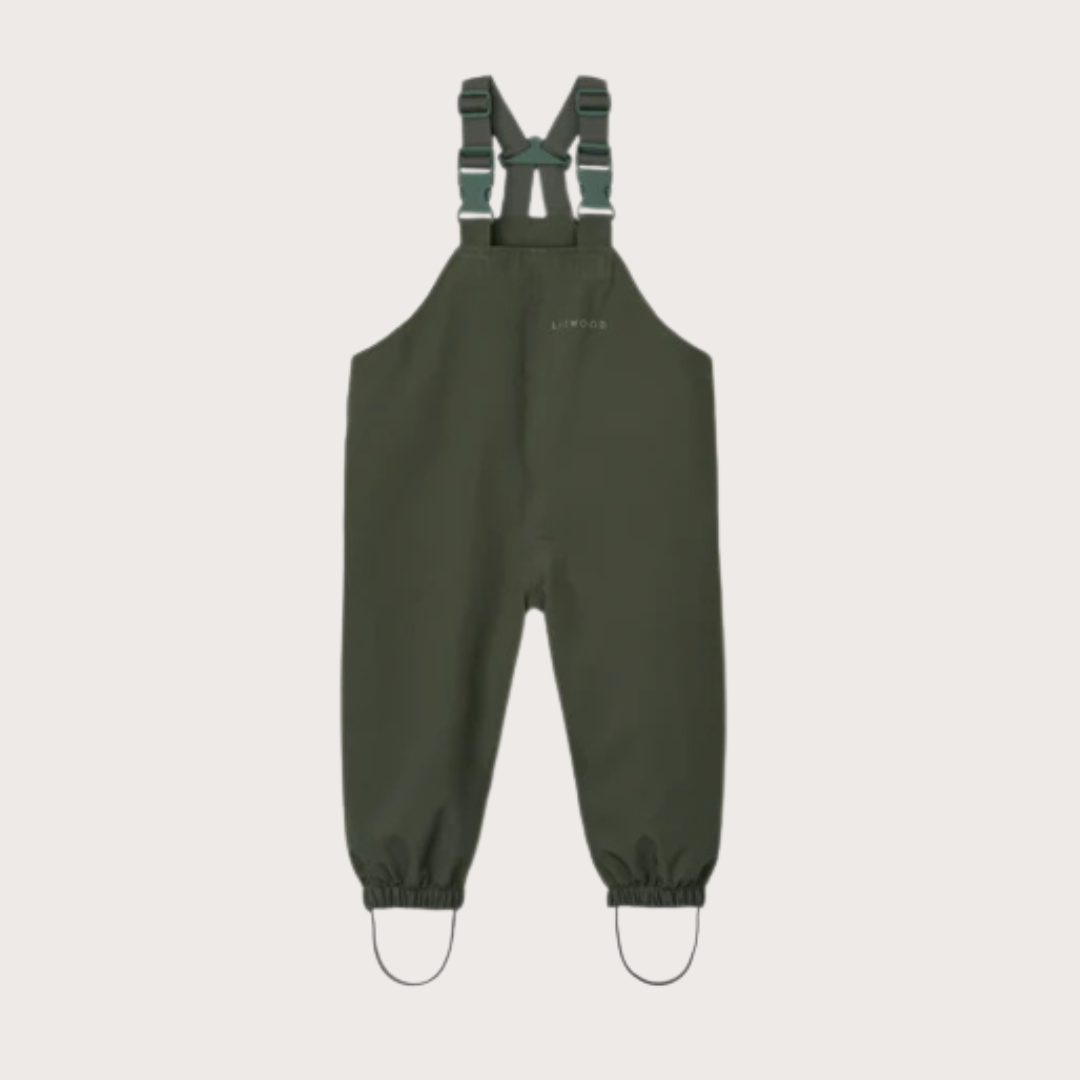 Liewood Forest green waterproof dungaree's