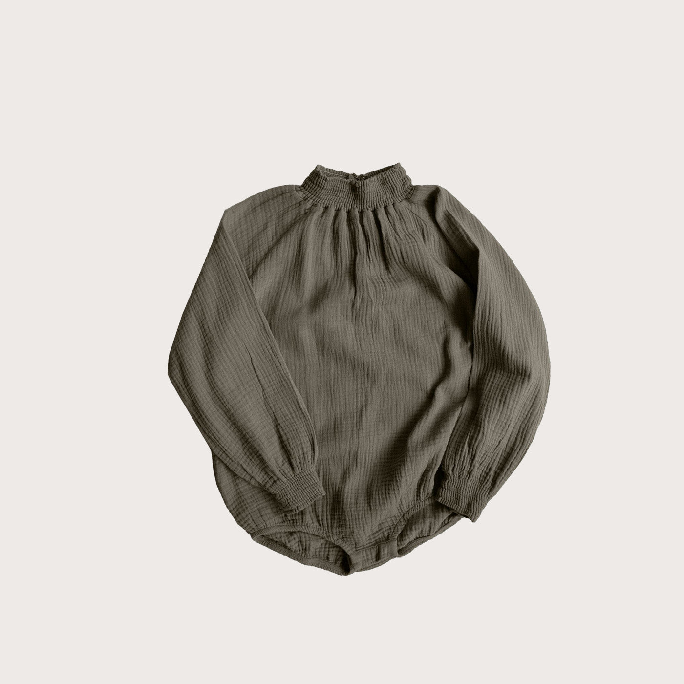 The simple folk Khaki muslin bodysuit