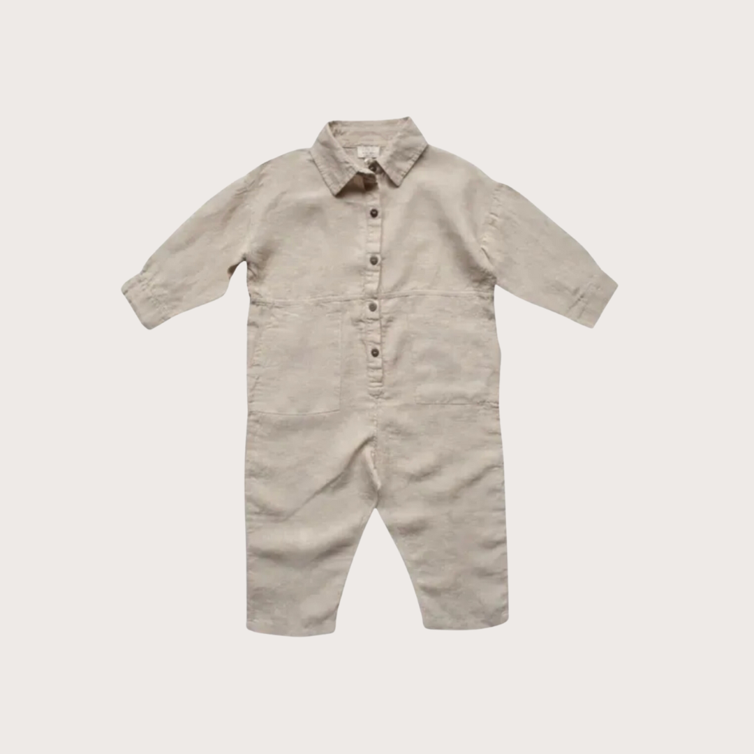 The Simple Folk Oatmeal linen boilersuit