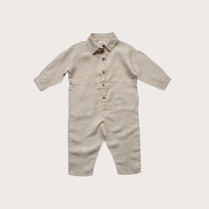 The Simple Folk Oatmeal linen boilersuit