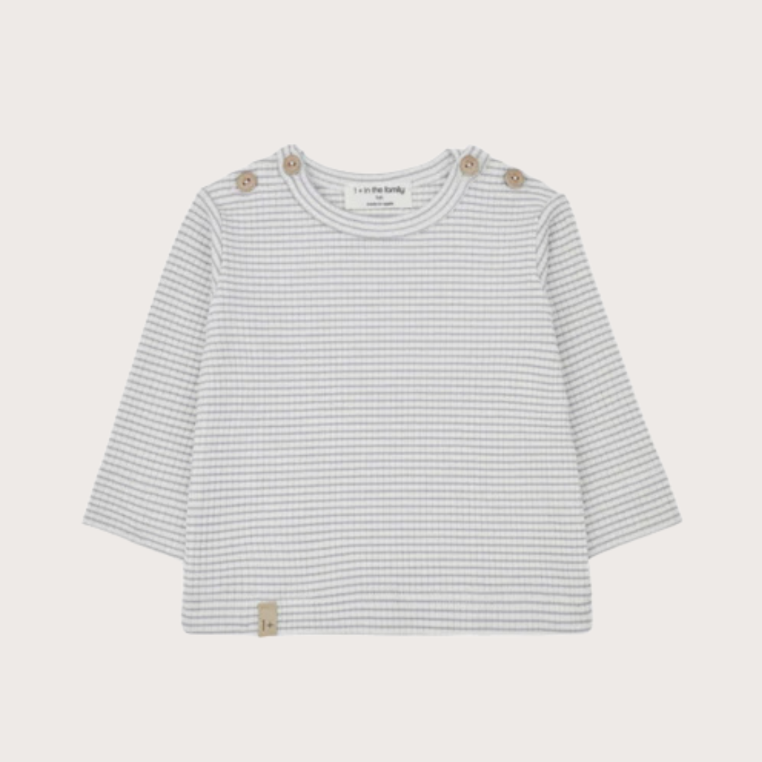1 + in the family Ribbed stripe long sleeve top