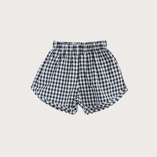 ESTHER Gingham oversize running shorts