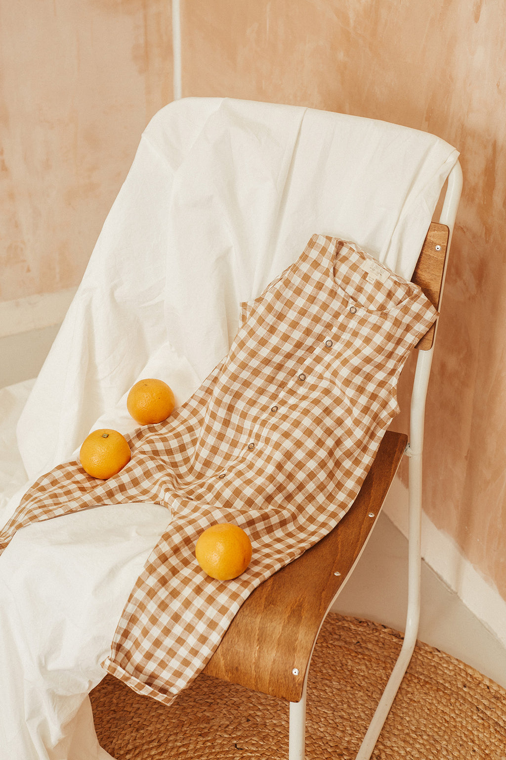 The simple folk Gingham organic linen playsuit
