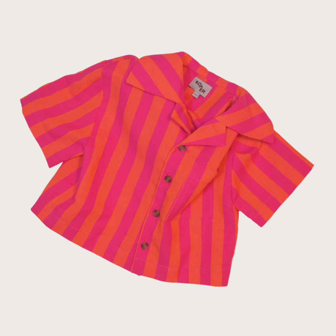 Pink stripe linen shirt