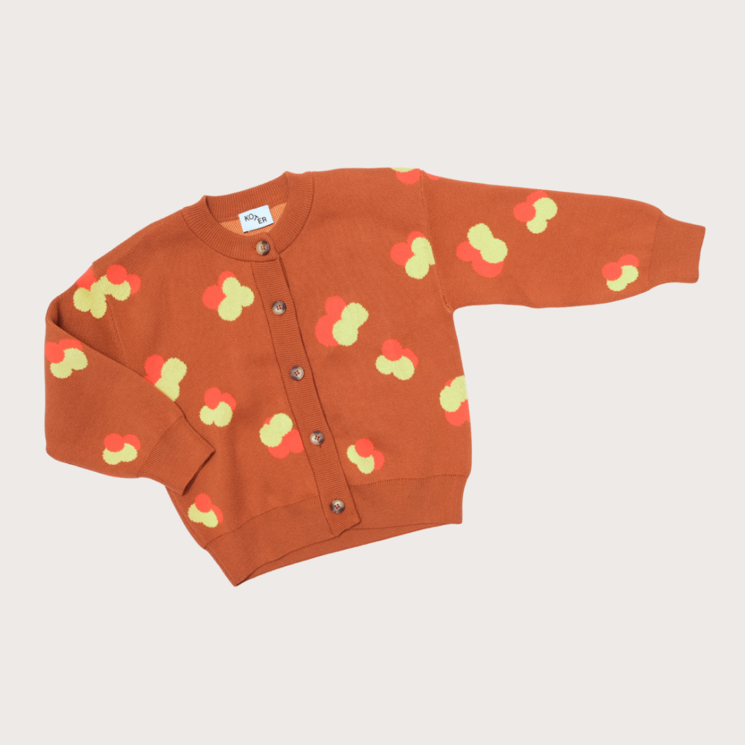 Studio Koter Finneas brown jacquard knit cardigan