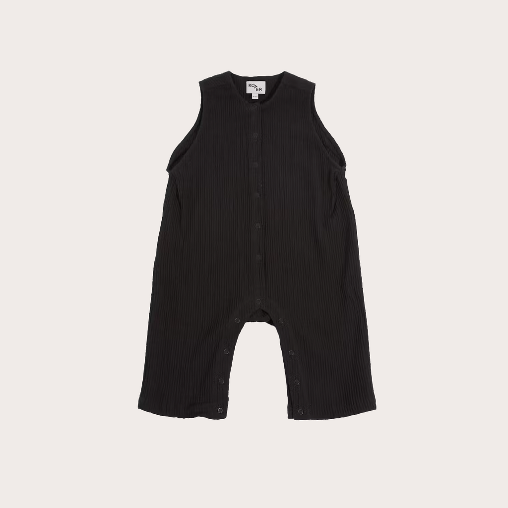 studio koter Black rounded sleeveless playsuit