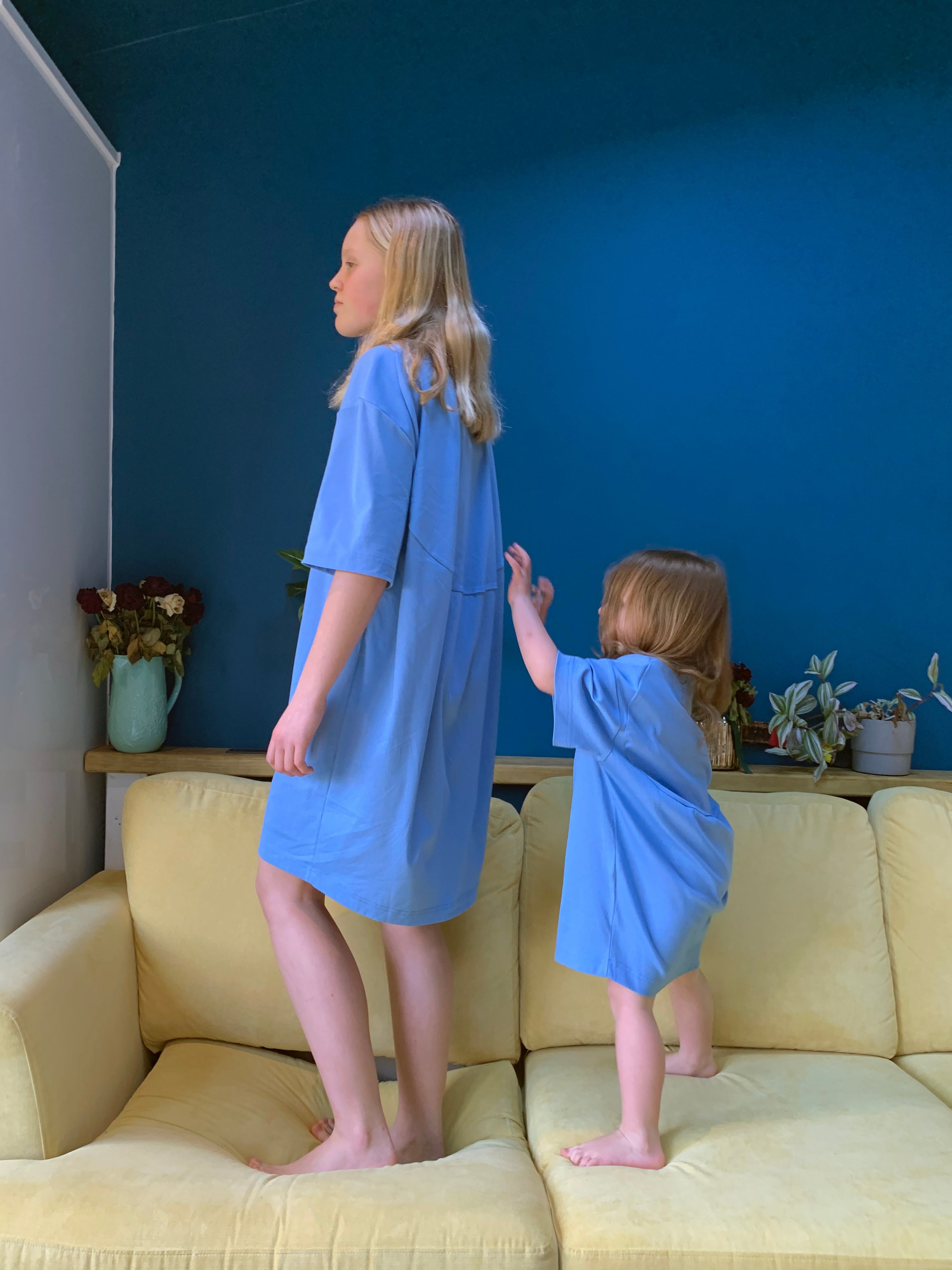 Studio Koter Blue Alani Mercerized Jersey T-shirt Dress - Brand New