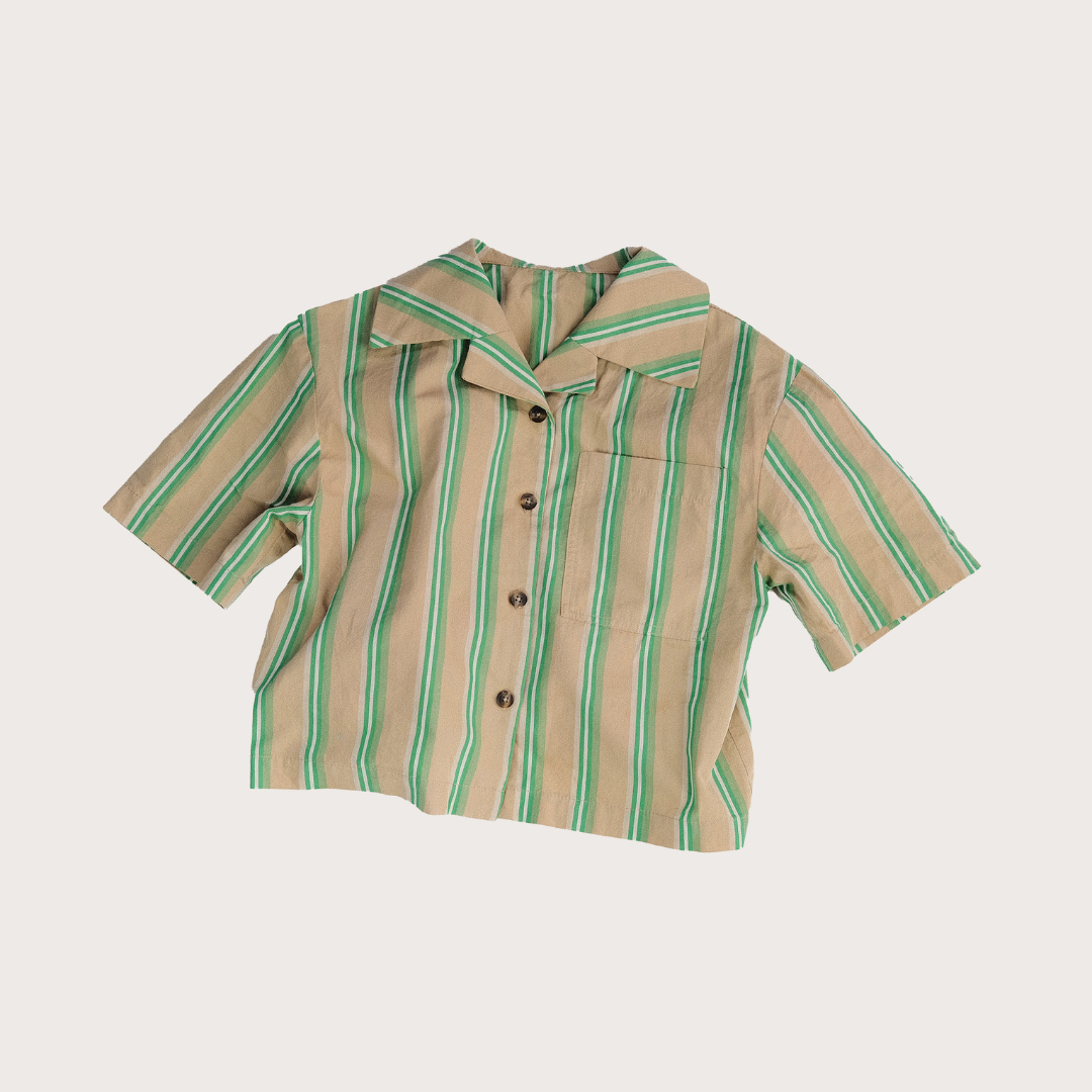 Billie green stripe boxy shirt