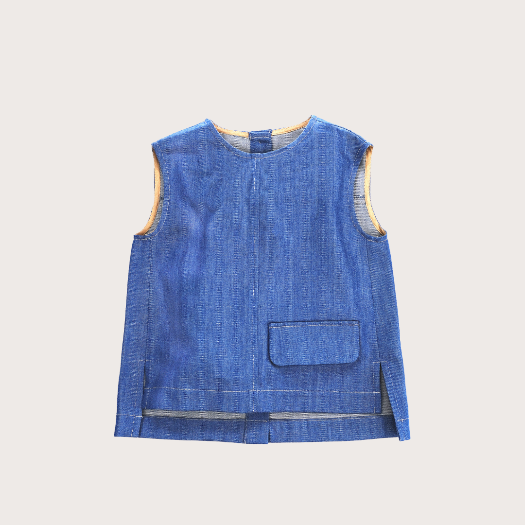Cass denim sleeveless top