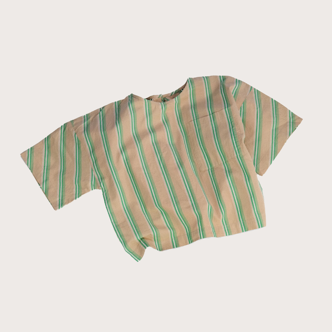 Rory woven green stripe t-shirt