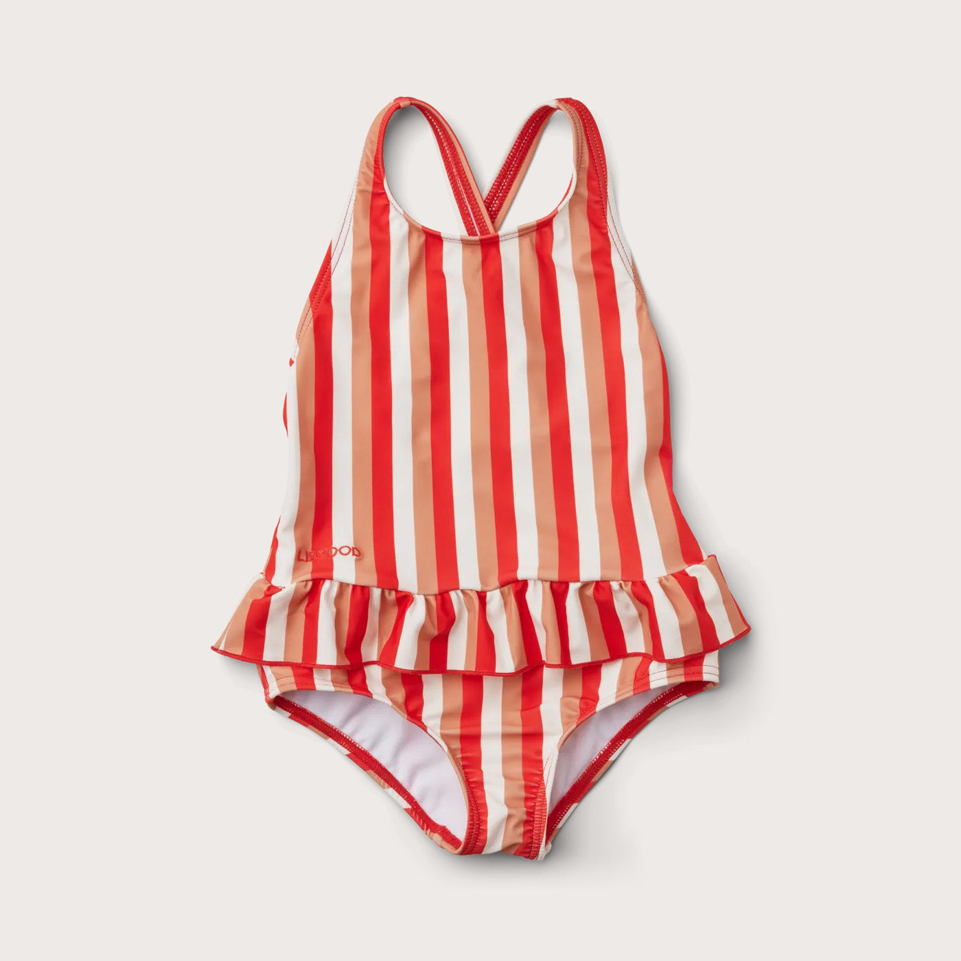 Liewood Amara Red stripe cross back swimsuit