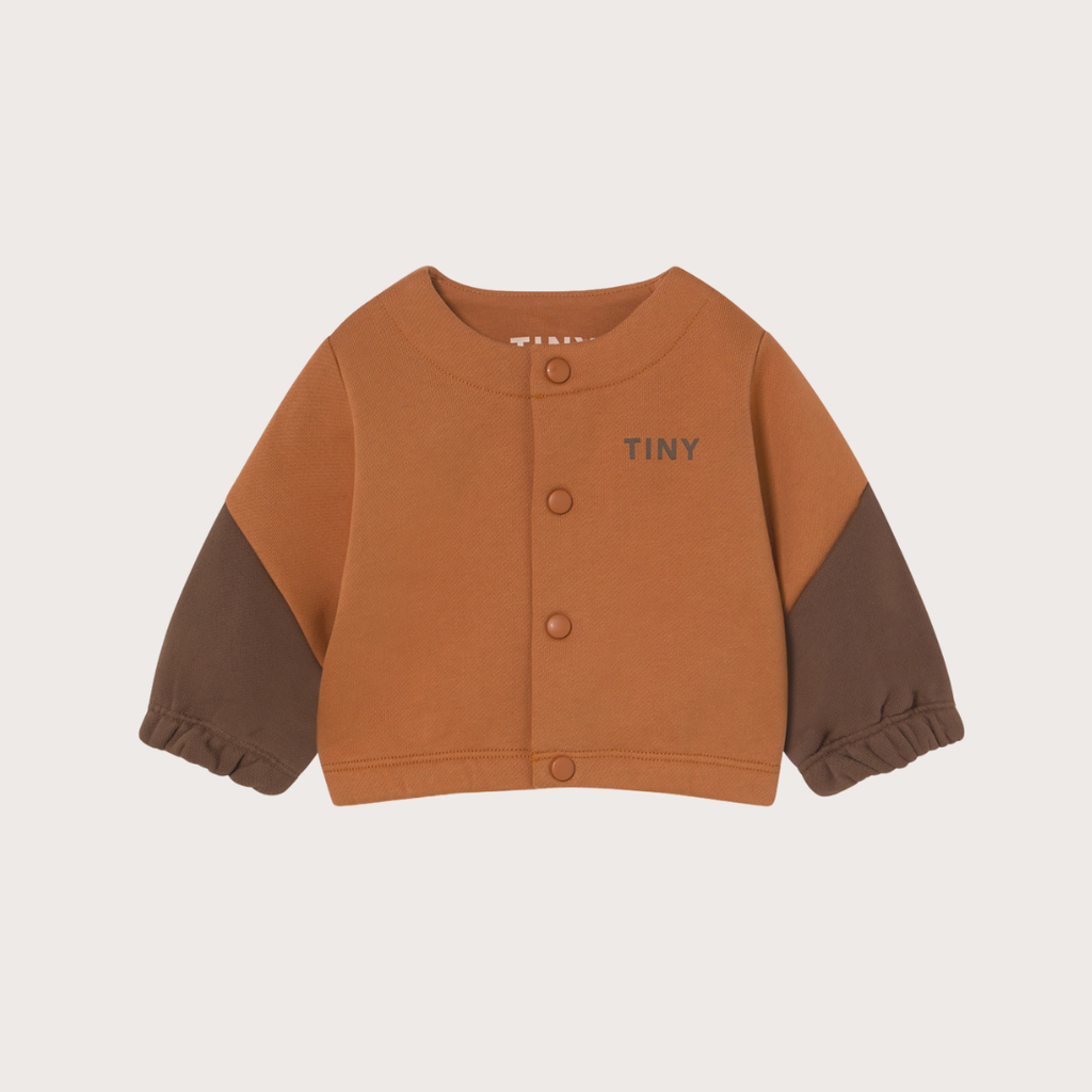 Tiny Cottons Brown contrast sleeve jacket 12M