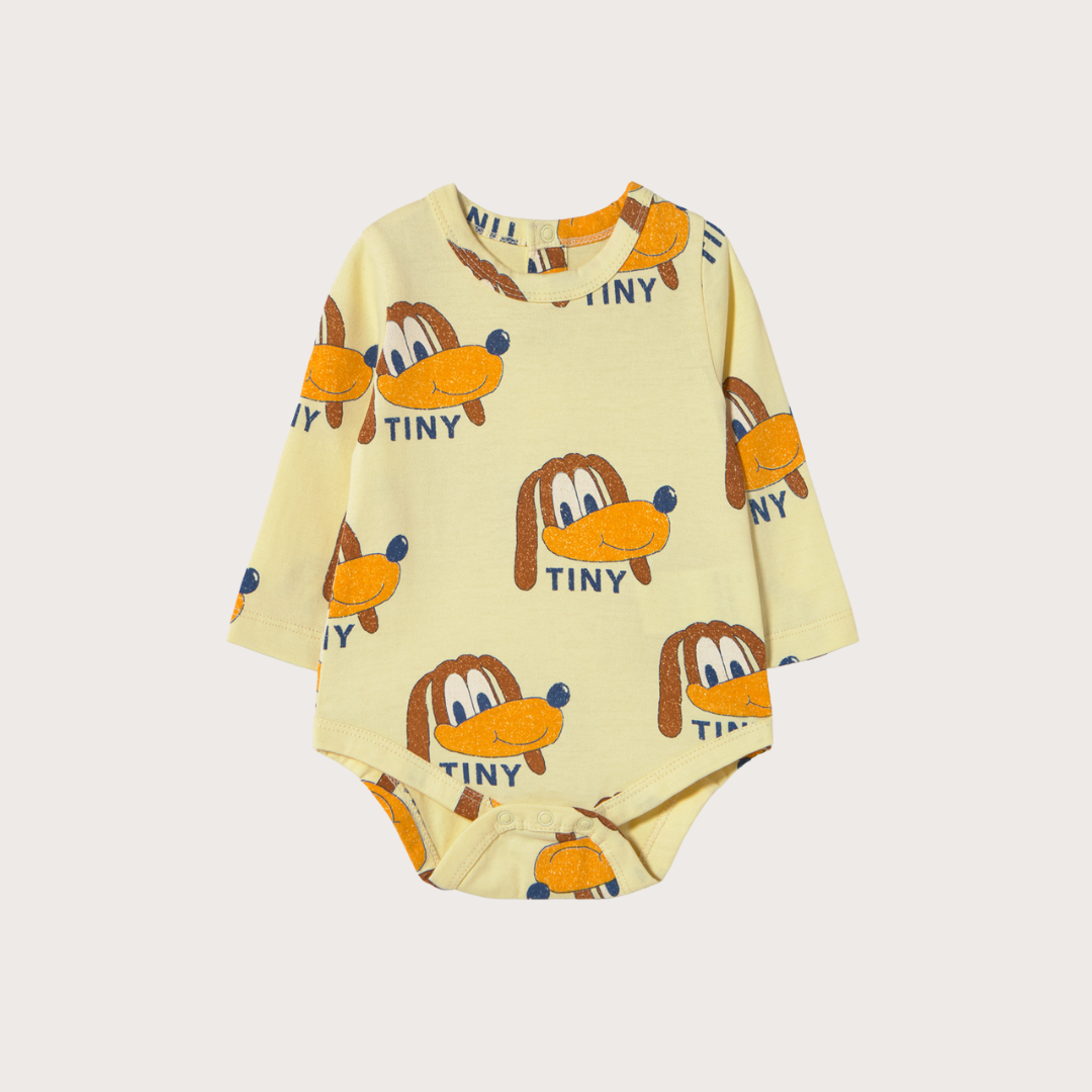 Tiny Cottons Yellow dog print long sleeve body