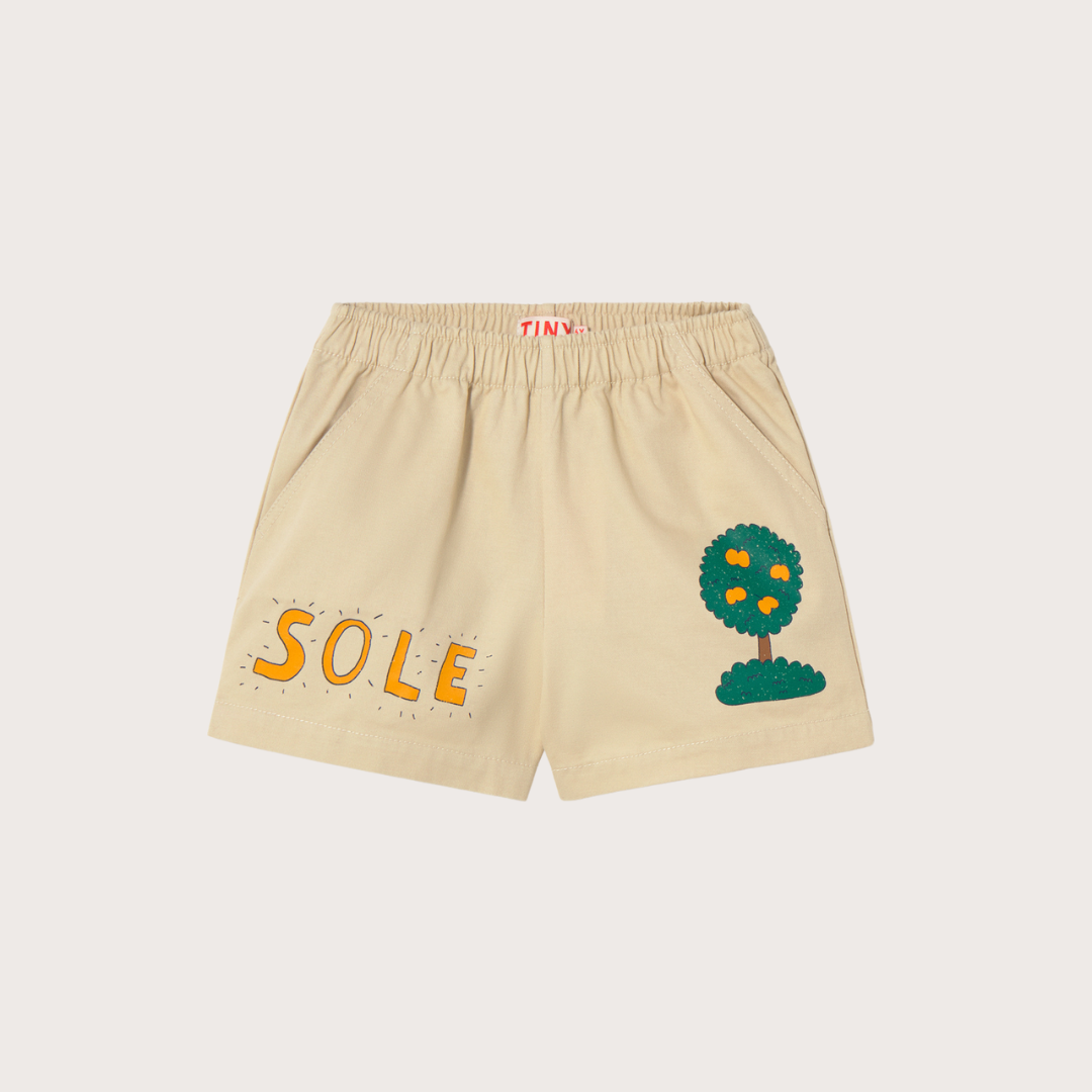 Tiny Cottons Cream artsy tree shorts