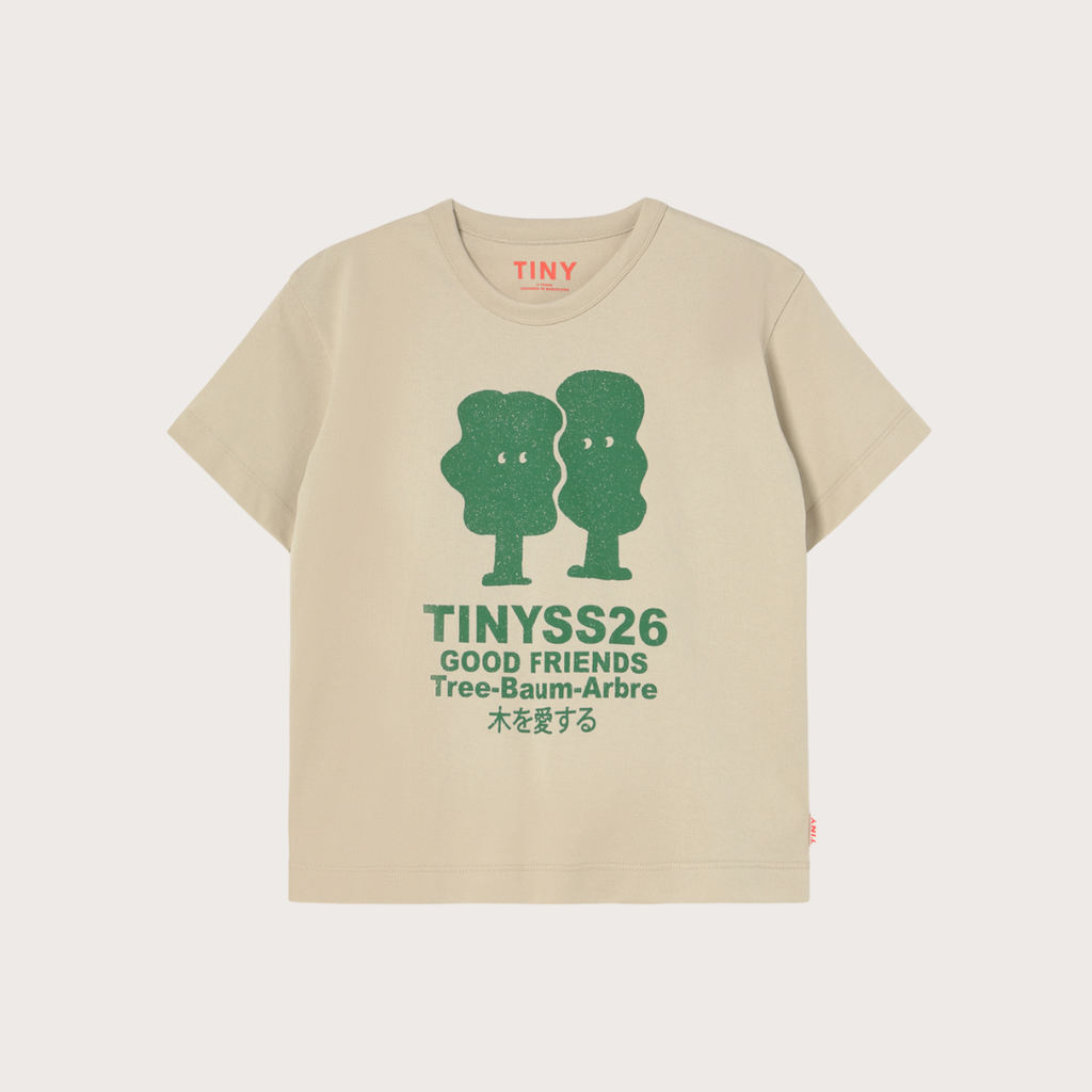 Tiny Cottons Beige tree graphic t-shirt