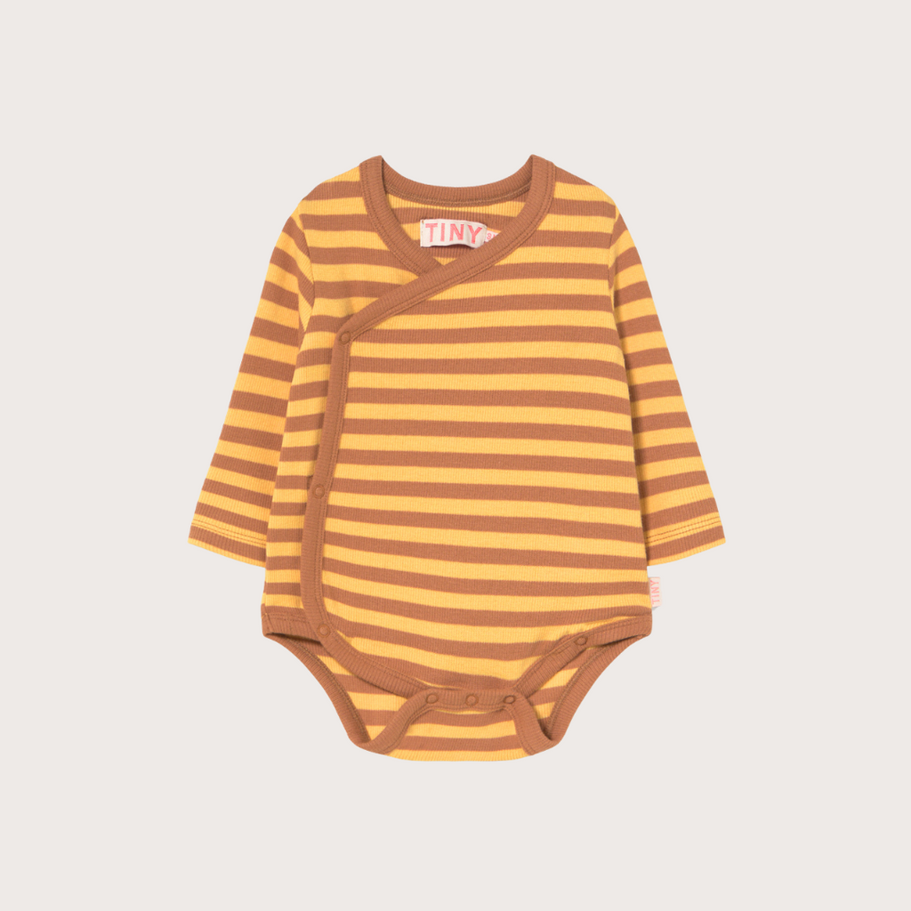 Tiny Cottons Yellow stripe ribbed crossed body
