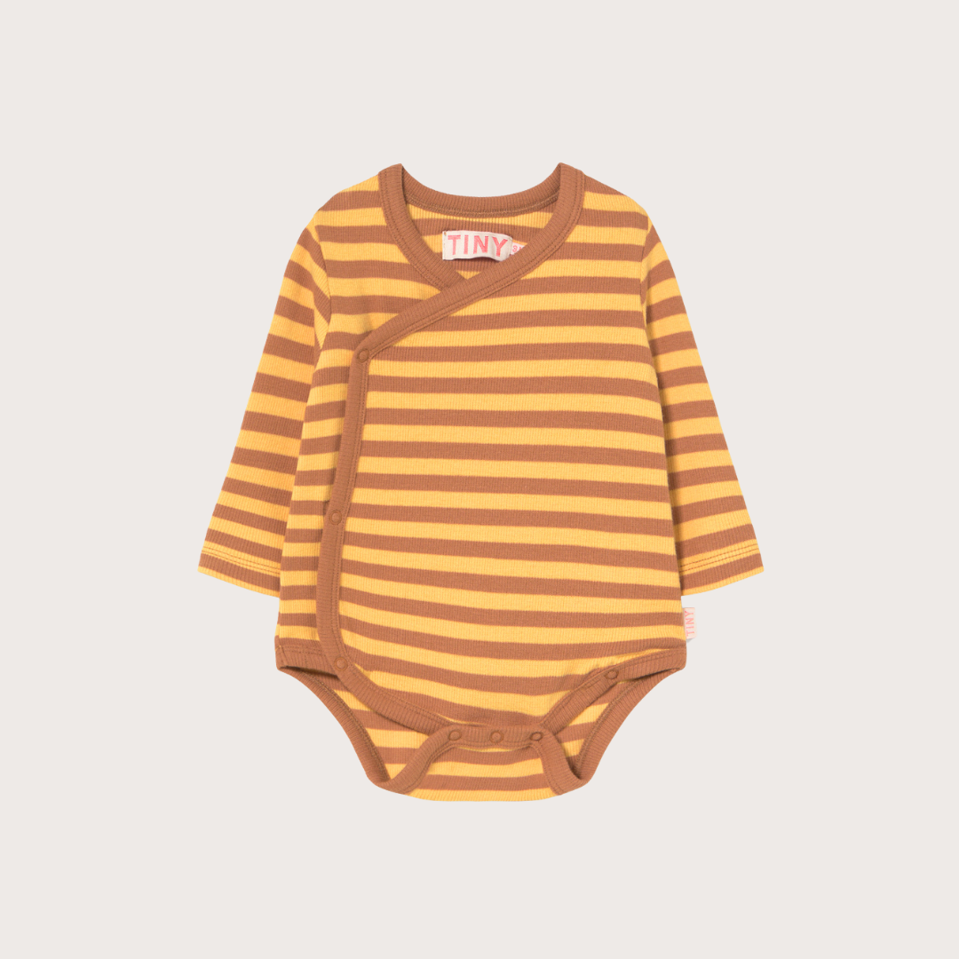 Tiny Cottons Yellow stripe ribbed crossed body