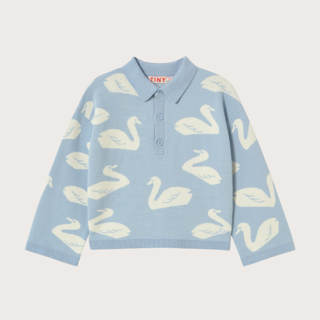 Tiny Cottons Blue big swans sweater
