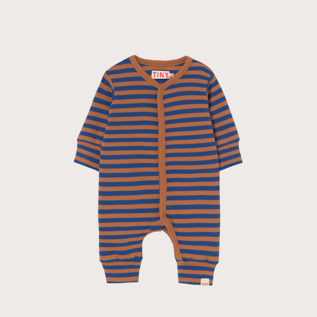 Tiny Cottons Navy striped ribbed one piece