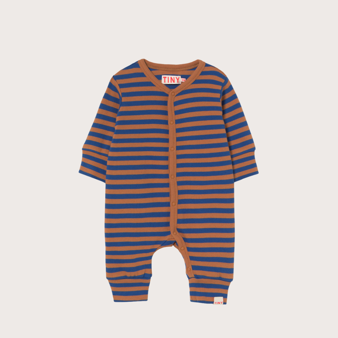 Tiny Cottons Navy striped ribbed one piece